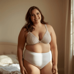 A normal sized woman in lingerie