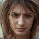 Photo of a woman with frizzy hair